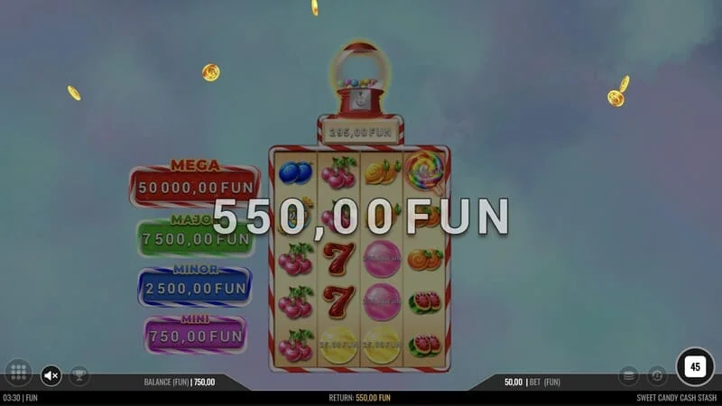 Sweet Candy Cash Stash – põhimäng võiduga liinil